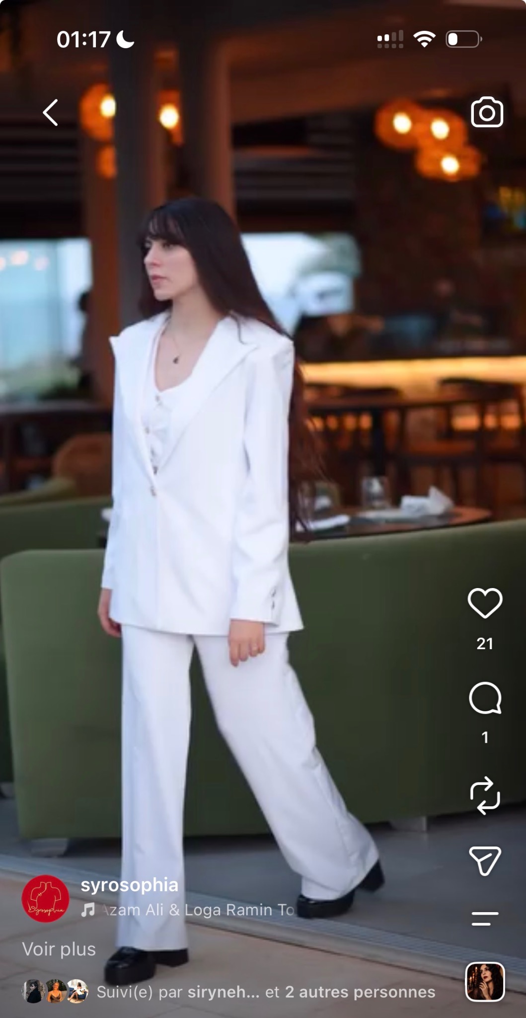 Minimal white tailored suit